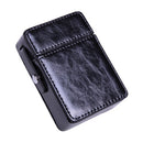 Men PU Leathe Retro Lighter Cigarette Box(Black)