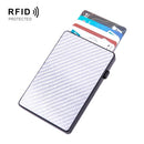 Aluminum Alloy Anti-Theft Card Box Automatic Eject RFID Card Box(Carbon Fiber Silver)