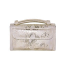 Ladies Snake Sequins Print Wrist Bag Multifunctional Chain One-Shoulder Diagonal Wallet(Rice White)