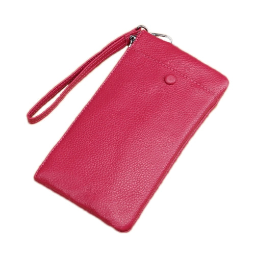 PU Leather Multifunctional Wallet Mobile Phone Clutch(Rose Red)
