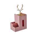 YZ Deer Tissue Box Living Room Home Trapping Storage Box(Vertical Girl Pink)