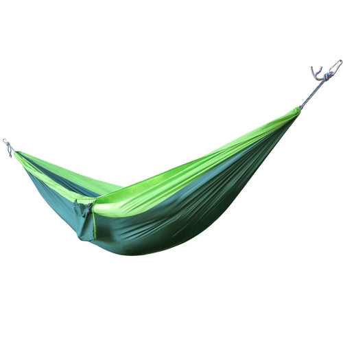 DR001 Outdoor Single Leisure Parachute Cloth Hammock Indoor Swing(Dark Green + Fruit Green)