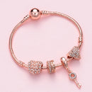 SL133 18cm Women Rose Gold Beaded Bracelet