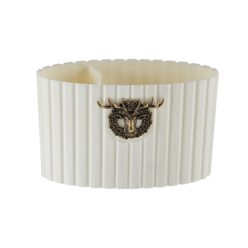 Home Pen Holder Makeup Brush Desktop Storage Box(Pearl White)