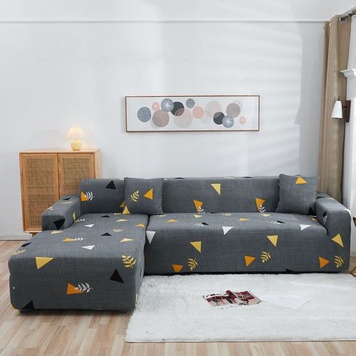 Lazy Stretch Sll-Inclusive Sofa Cover Universal Sofa Dust Cover, Size: Four People 235-300cm(Elegant Triangle Grey)
