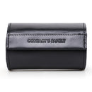 CONTACTS FAMILY CF1124A Retro Crazy Horse Leather Watch Storage Box Portable Round Magnetic Buckle Couple Watch Box(Black)