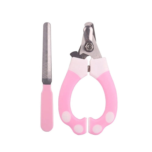 2 Sets BG-W097 Pet Stainless Steel Nail Clipper Set, Specification: Small Pink