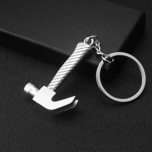 10 PCS Tool Metal Keychain Car Key Ring Pendant, Colour: H-394 Unilateral Pattern Hammer