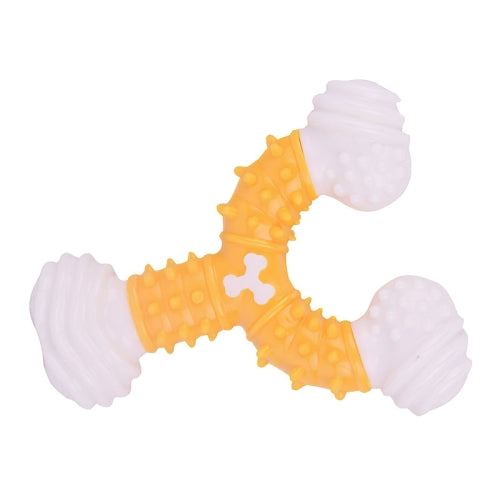 2 PCS BG-W1162 Pet Toy TPR Dog Training Chewing Teeth Cleaning Stick(Yellow)