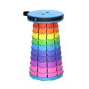 Outdoor Folding Telescopic Stool Portable Fishing Chair(Rainbow)