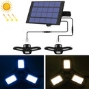 2 in 1 Outdoor Solar Waterproof Garden Decoration LED Folding Tri-Leaf Lamp Garage Light(Cool White Light)