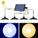 4 in 1 Outdoor Solar Lamp Waterproof Courtyard Decorative Light LED Retro Chandelier(Cool White Light)