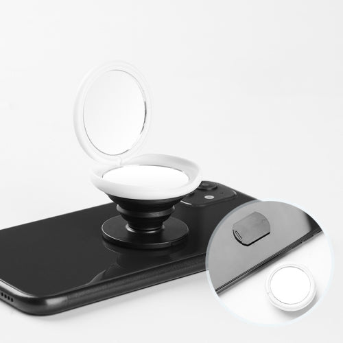 5 PCS 360 Degree Rotating Air Bag Mirror Mobile Phone Ring Holder Foldable Telescopic Mobile Phone Holder, Specification: Two-in-one (Black)