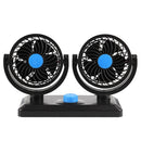 Car Fan Portable Mini Adjustable Car Double-Headed Electric Fan, Colour: Blue USB Universal