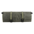 Oil Wax Canvas Roll Chef Knife Storage Bag(Army Green)