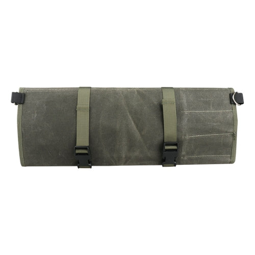 Oil Wax Canvas Roll Chef Knife Storage Bag(Army Green)