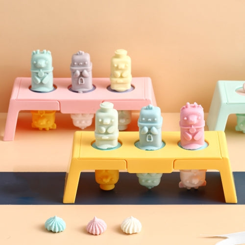 2 Set Silicone Cartoon Ice Cream Mold With Cover Easy Demoulding Home-Made Popsicle Mould, Random Color Delivery