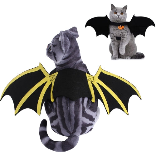 2 PCS Pet Halloween Chest Strap Dog Cat Print Bat Wings Props Funny Costumes, Size: L(Bell)