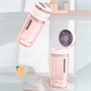 Mtutu Mini Fan Water Cup Summer Simple Plastic Cup Student And Child Portable Water Cup, Capacity: 400ml(Pink)