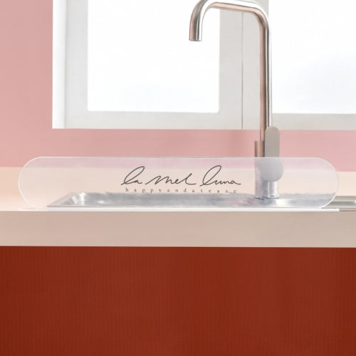 Kitchen Sink Splash-proof Clapboard Household Suction Cup Water-proof Fence Baffle, Style:Elegant(Transparent)