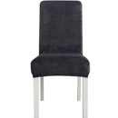 2 PCS Simple Soft High Elastic Thickening Velvet Semi-Interior Chair Cover Hotel Chair Cover(Dark Grey)
