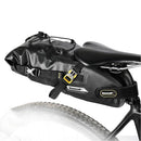 Rhinowalk RK19511 Full Waterproof Bicycle Saddle Tail Bag Big Capacity Road Bike Bag, Colour: RK19512 Black 5L