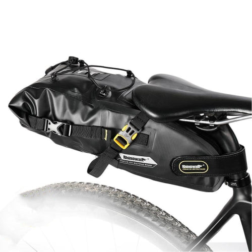 Rhinowalk RK19511 Full Waterproof Bicycle Saddle Tail Bag Big Capacity Road Bike Bag, Colour: RK19512 Black 5L