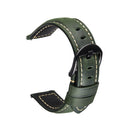 Smart Quick Release Watch Strap Crazy Horse Leather Retro Strap For Samsung Huawei,Size: 22mm (Army Green Black Buckle)