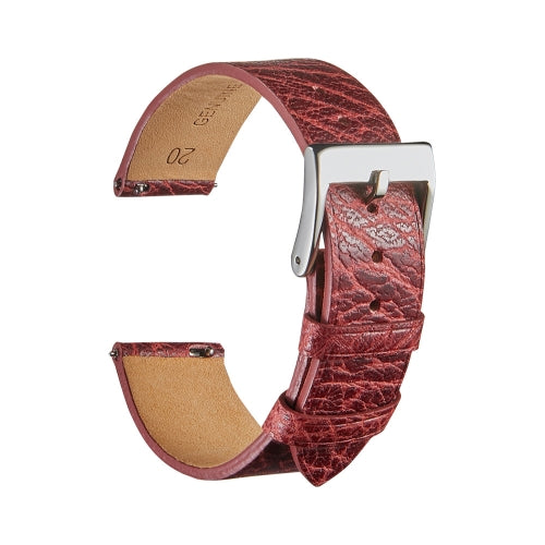 Burst Texture Cowhide Watchband Quick Release Ultra-Thin Universal Watchband,Size: 18mm (Red)