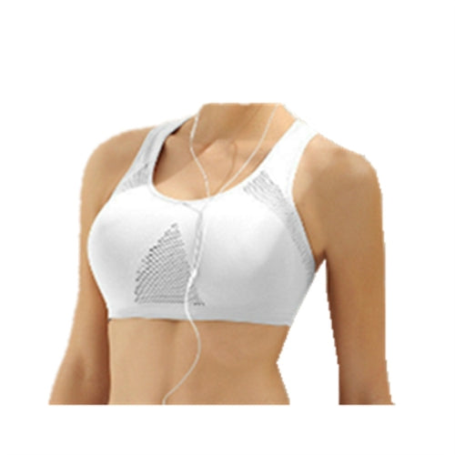 High Stretch Breathable Top Fitness Women Padded Sports Bra, Size:XL (White)