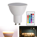 Energy-Saving LED Discoloration Light Bulb Home 15 Colors Dimming Background Decoration Light, Style: Milky White Cover GU10(RGB Warm White)