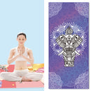 Home Yoga Towel Printing Portable Non-Slip Yoga Blanket, Colour: Elephant Large + Silicone