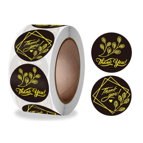 10 PCS Thank You Hot Stamping Sticker Floral Wedding Gift Decoration Label(K-80-25mm)
