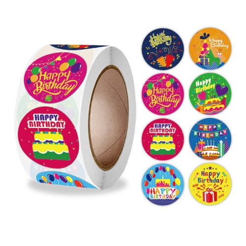 10 Rolls Birthday Sticker Gift Decoration Sealing Sticker, Size: 2.5cm / 1inch(A-343)