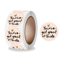 10 Rolls Love Thank You Sticker Gift Decoration Label, Size: 2.5cm / 1inch(A-346)