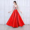 V-neck Sequin Dress Banquet Annual Evening Dress, Size:XL(Red)
