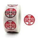 5 Rolls Wedding Happy Word Sticker Envelope Sealing Sticker Sugar Box Red Envelope Wedding Label, Diameter:, Colour: 25mm