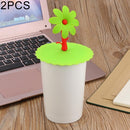 2 PCS Super Cute Sunflower Shape Reusable Silicone Cover Splicing Thermal Insulation Cover(Green)