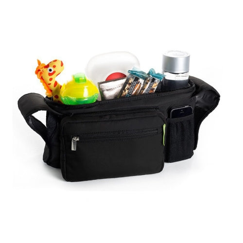 Baby Stroller Storage Hanging Bag Large Capacity Storage Bag Foldable Storage Basket Hanging Bag(Black)