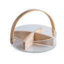 Glass Compartments Hand-Held Storage Basket Desserts Snacks Candies Dried Fruit Tray, Specification: Transparent