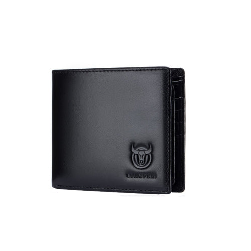 BUFF CAPTAIN 05 Men Leather Short Wallet Anti-Theft Brush Multi-Card Bit First-Layer Soft Cowhide Wallet, Colour: Black
