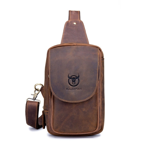 BUFF CAPTAIN 133 Men Leather Retro Shoulder Bag Diagonal Leather Bag(Brown)