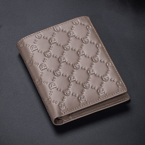 BUFF CAPTAIN 0204 Men Leather Horizontal And Vertical Wallet First-Layer Cowhide Anti-Theft Brush Card Clamp, Colour: Luxury Gray (Vertical)