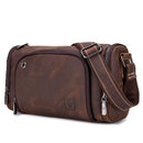 BUFF CAPTAIN HKDJB--001 First-Layer Cowhide Shoulder Messenger Bag Sports Men Leather Bag, Colour: Dark Brown