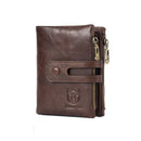 BUFF CAPTAIN 021 Leather Men Vertical Wallet Short Multi-Function Wallet(Brown)