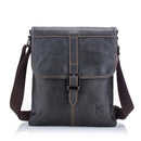 BUFF CAPTAIN 034 Men Leather Shoulder Bag Sports Outdoor First-Layer Cowhide Bag(Iron Blue)