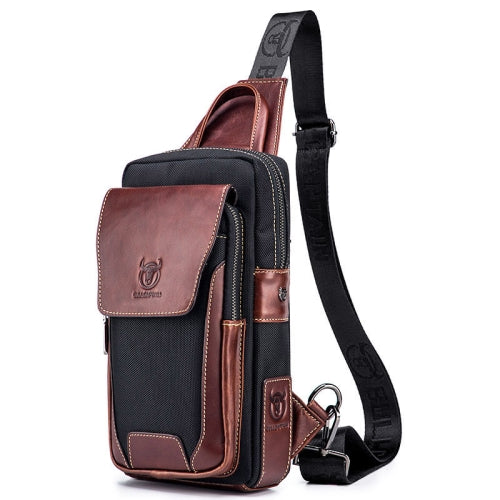 BUFF CAPTAIN 9999 Leather Men Chest Bag First-Layer Cowhide Casual Shoulder Bag, Colour: Brown