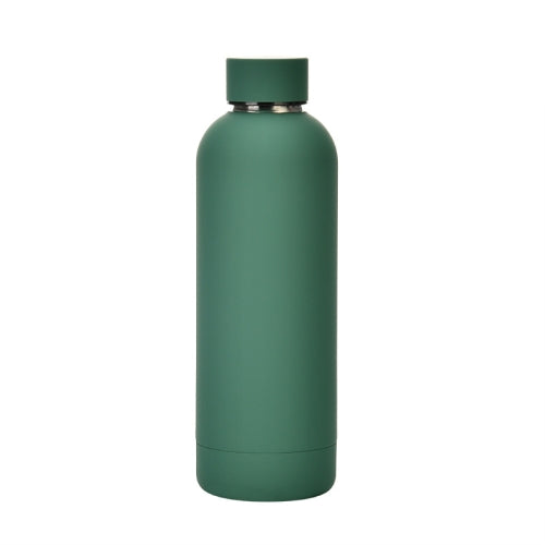 Stainless Steel Outdoor Matte Water Bottle Portable Sports Water Cup Rubber Paint Insulation Cup(Moss Green)