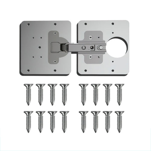 2 PCS Stainless Steel Hinge Repair Installer, Specification: 2 Repair Plates + Hinge + 16 Screws