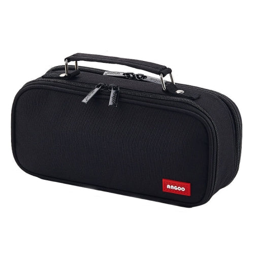 Angoo Large-Capacity Multi-Layer Classification Stationery Pencil Case(Black)